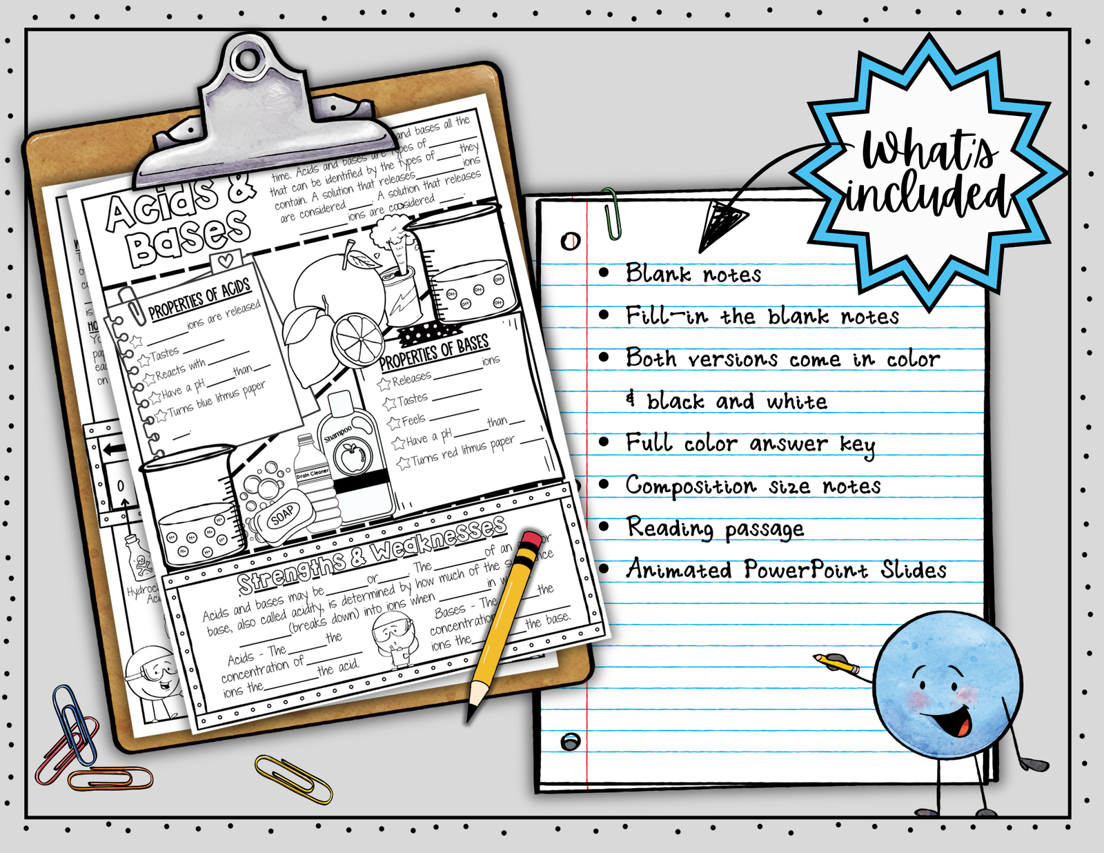 Acids and Bases pH Scale Doodle Notes | Science Doodle Notes | Visual Notes - Image 2