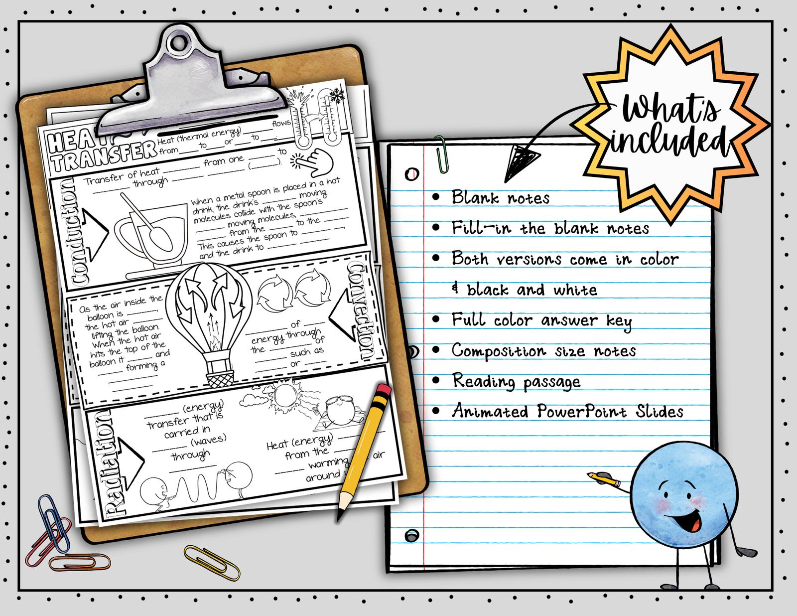 Heat Transfer Thermal Energy Doodle Notes | Science Doodle Notes — Print - Image 2