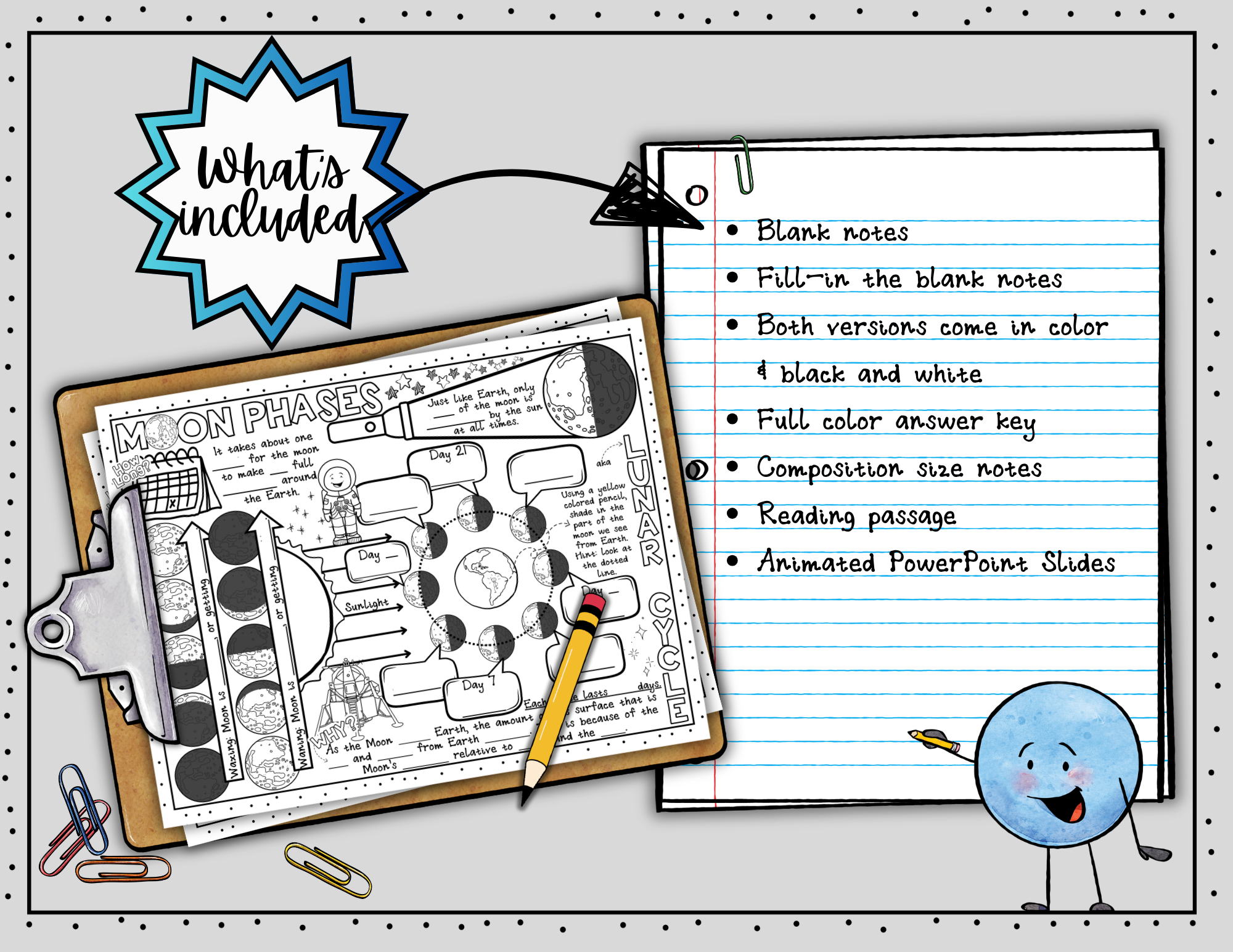 Moon Phases Doodle Notes ~ Lunar Cycle ~ Science Doodle Notes ~ Visual Notes - Image 2