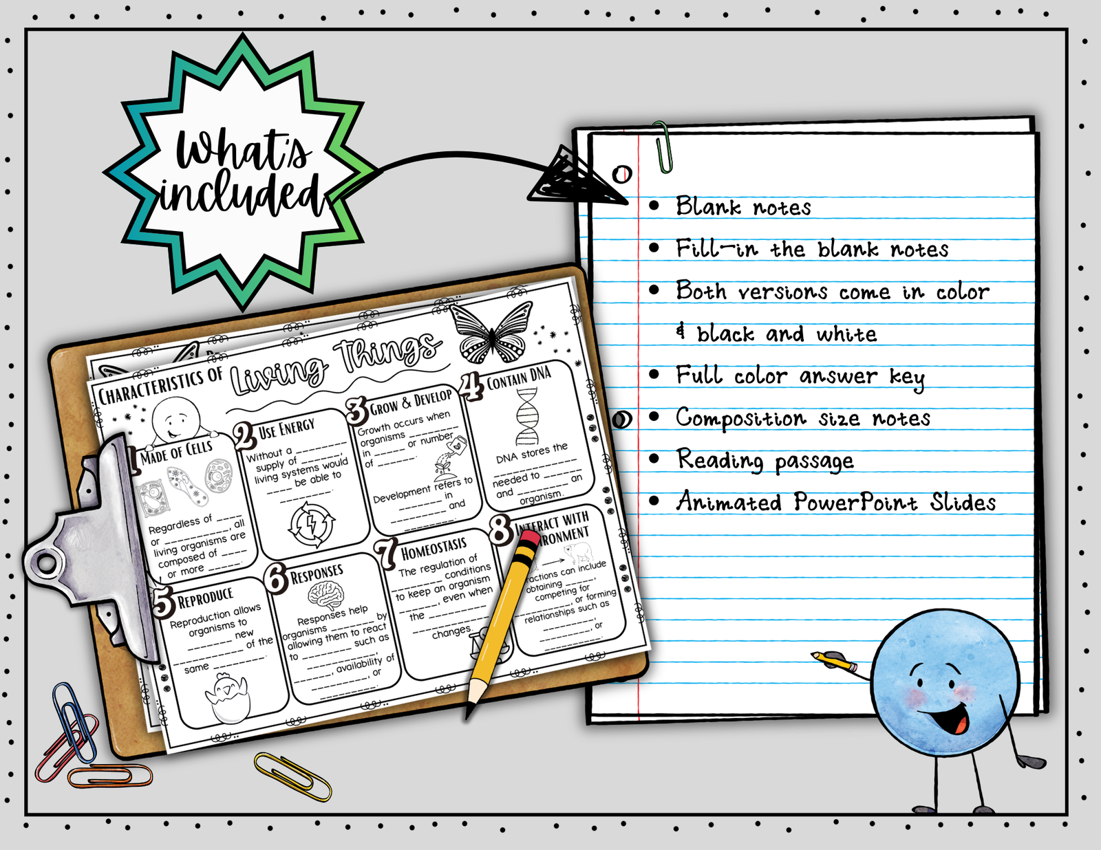 Characteristics of Living Things Science Doodle Notes | Graphic Organizer - Image 2