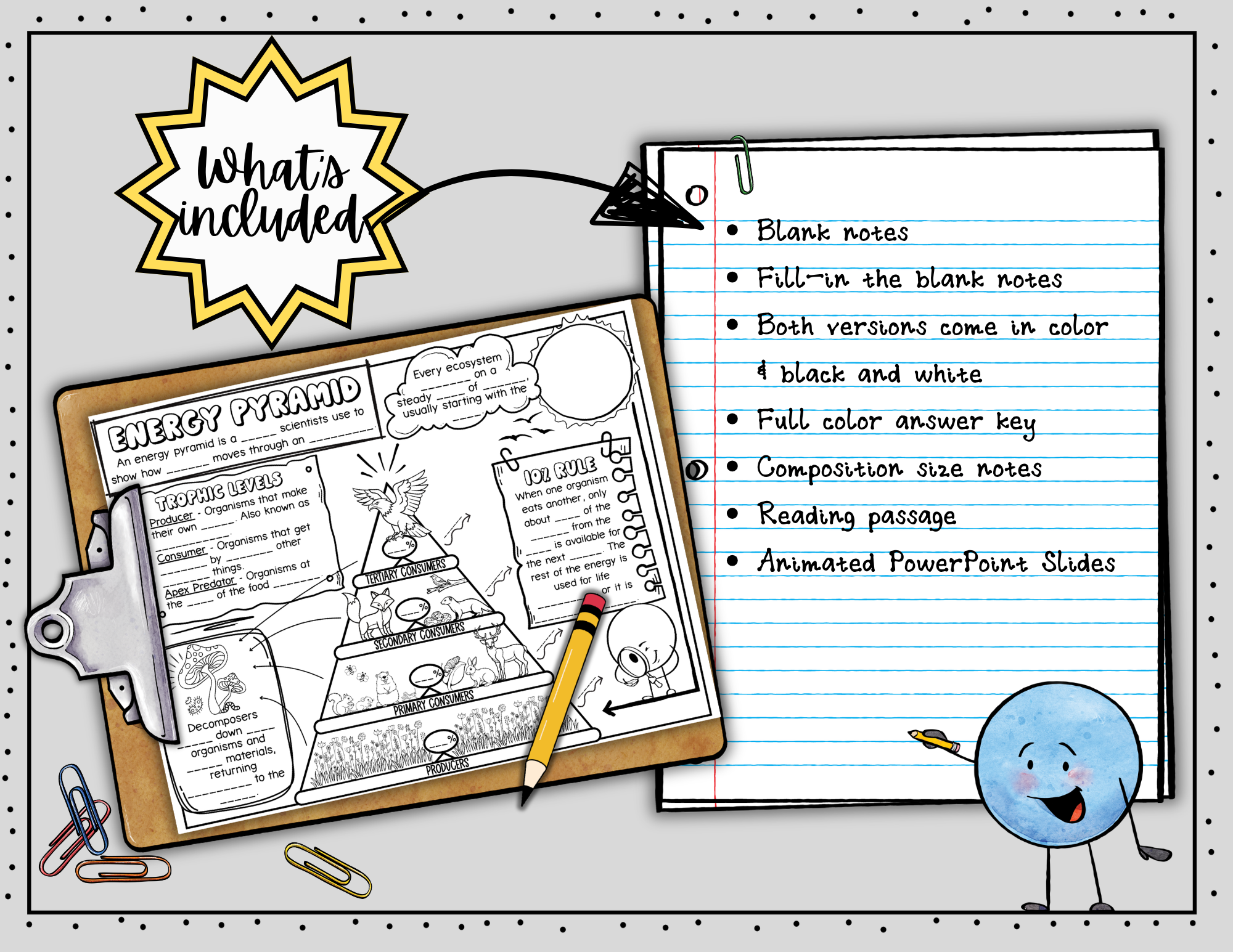 Energy Pyramid Science Doodle Notes | Graphic Organizer | Visual Notes — Print - Image 2