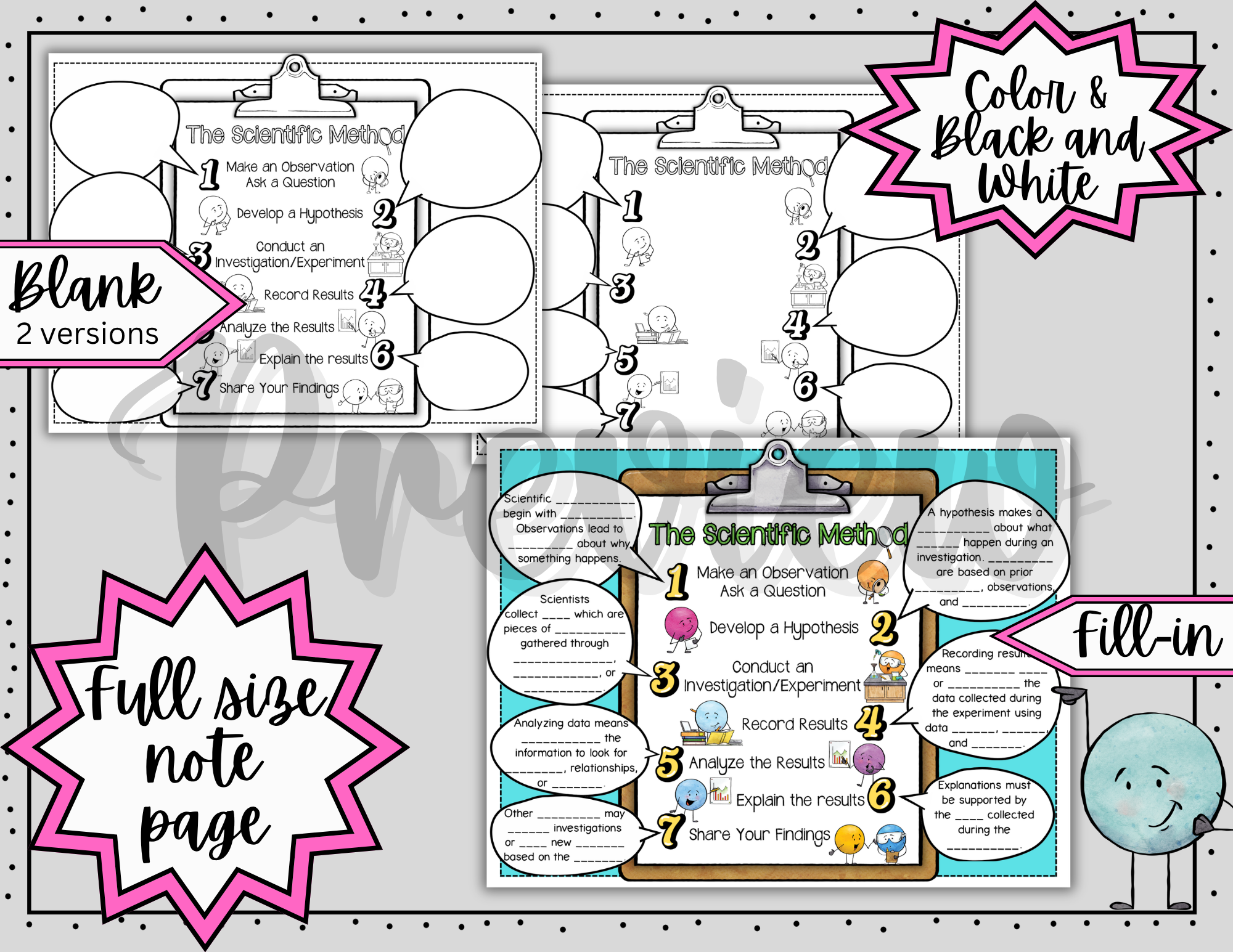 Scientific Method Doodle Notes | Graphic Organizer | Middle School Science 5-8 — Print - Image 3
