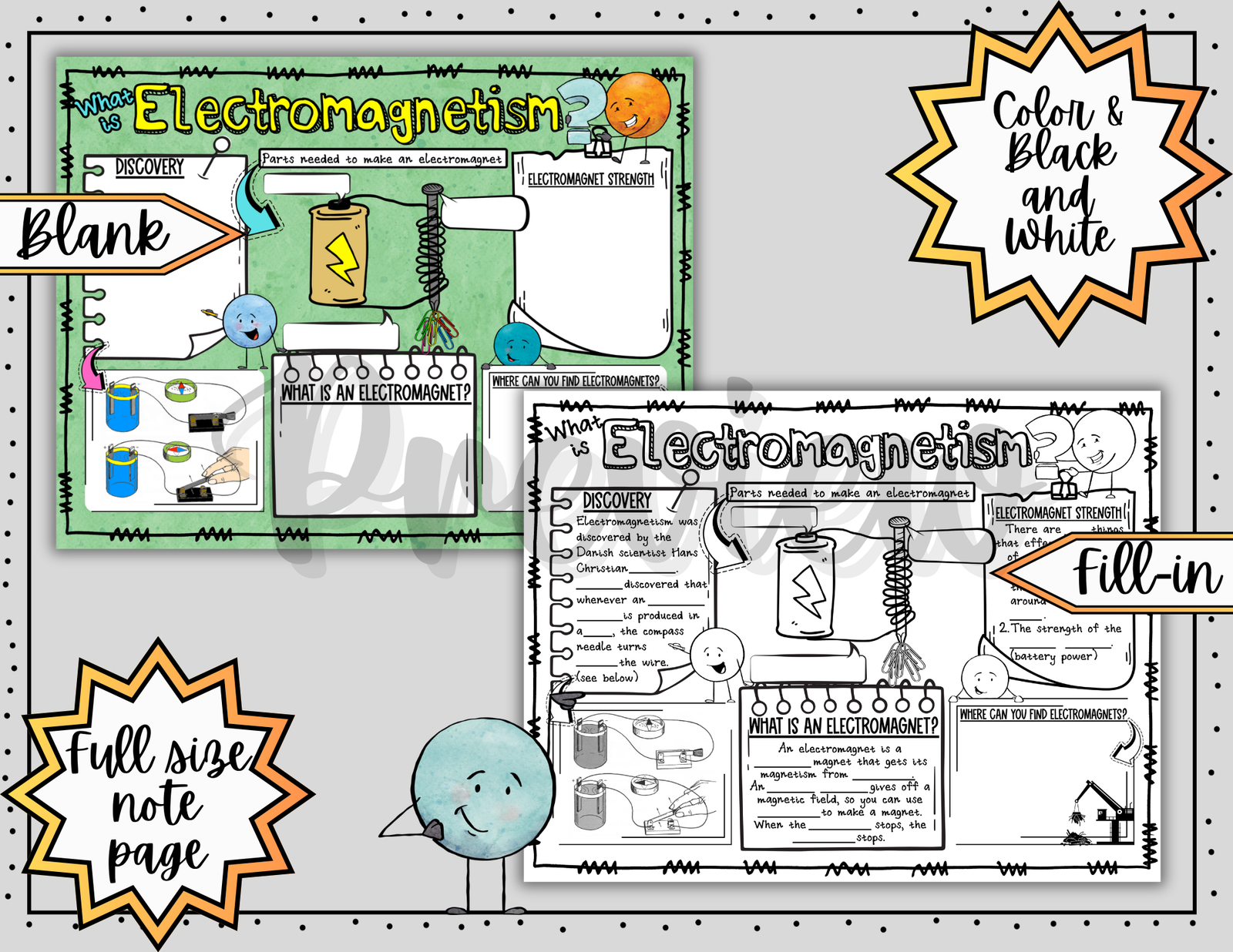 Electromagnetism Doodle Notes | Science Doodle Notes | Visual Notes - Image 3