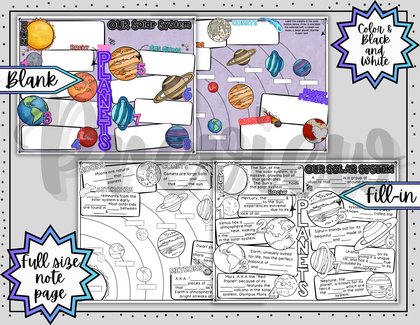 Solar System Doodle Notes | Science Doodle Notes | Visual Notes - Image 3