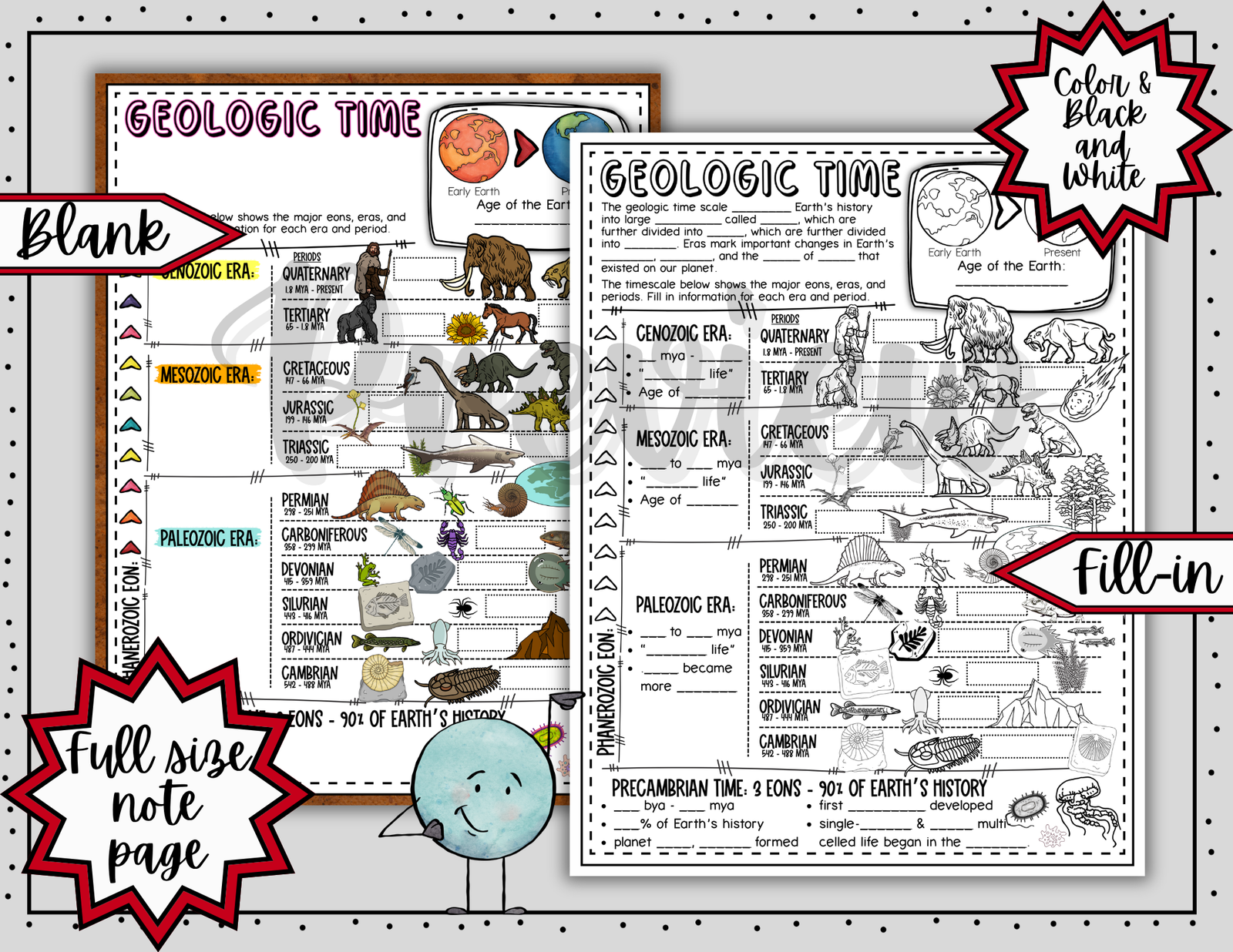Geologic Time Scale Doodle Notes | Science Doodle Notes | Visual Notes - Image 3