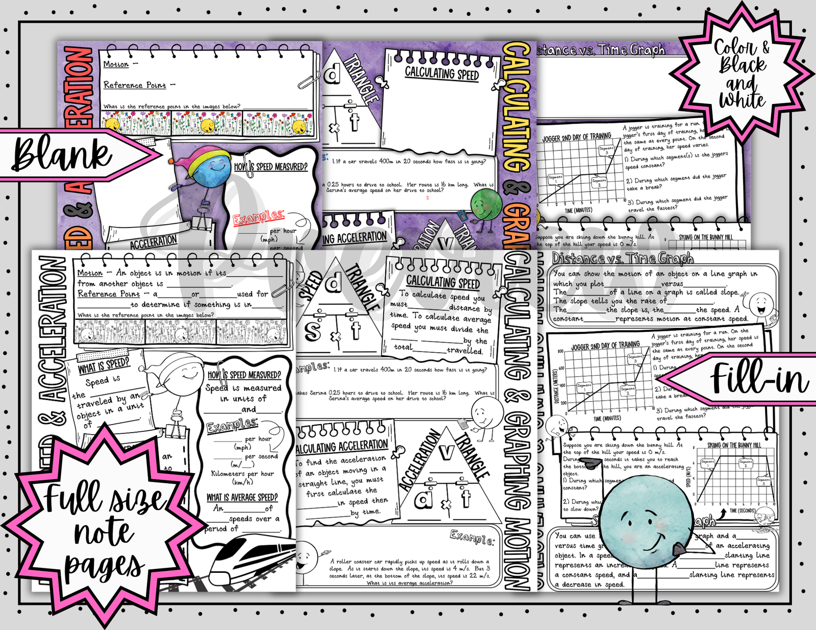 Motion Speed and Acceleration Doodle Notes ~ Science Doodle Notes ~ Visual Notes - Image 3