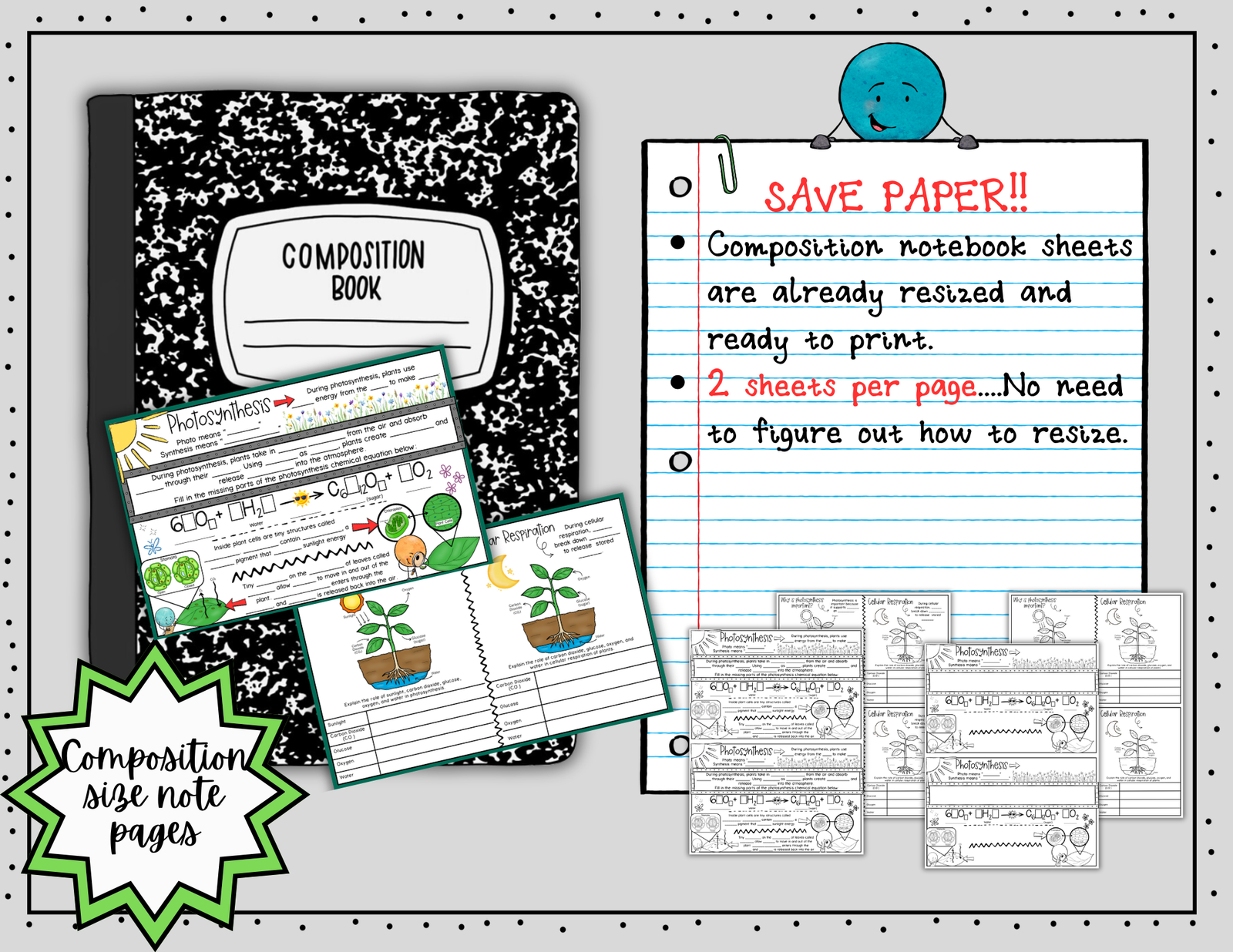 Photosynthesis Doodle Notes | Photosynthesis & Cellular Respiration Notes | 6-8 — Print - Image 4