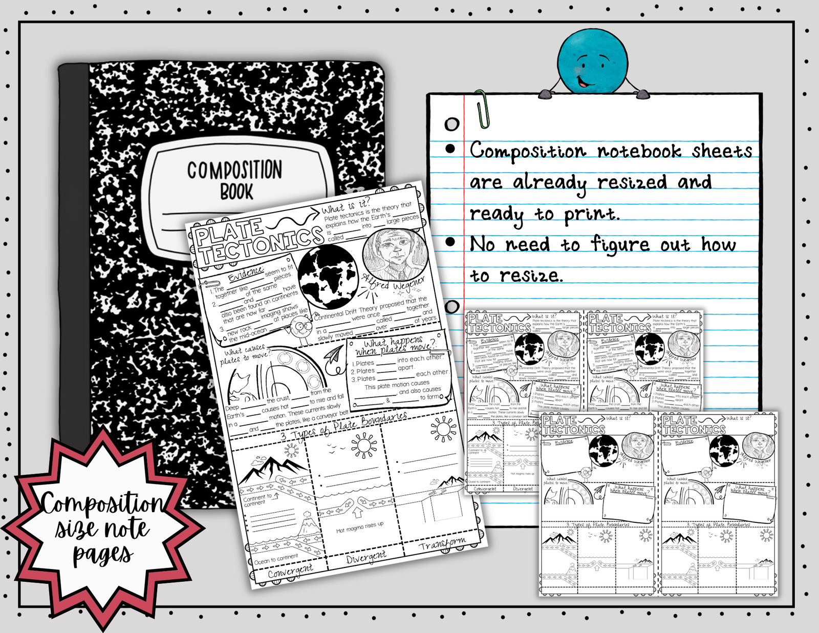Plate Tectonics ~ Science Doodle Notes ~ Visual Notes — Print - Image 4
