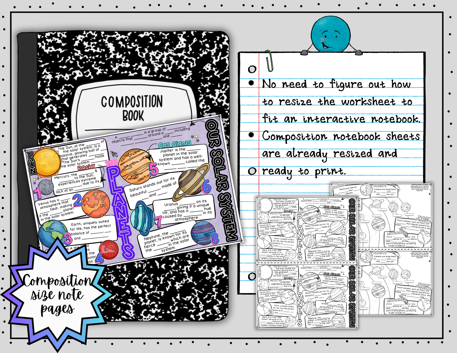 Solar System Doodle Notes | Science Doodle Notes | Visual Notes - Image 4