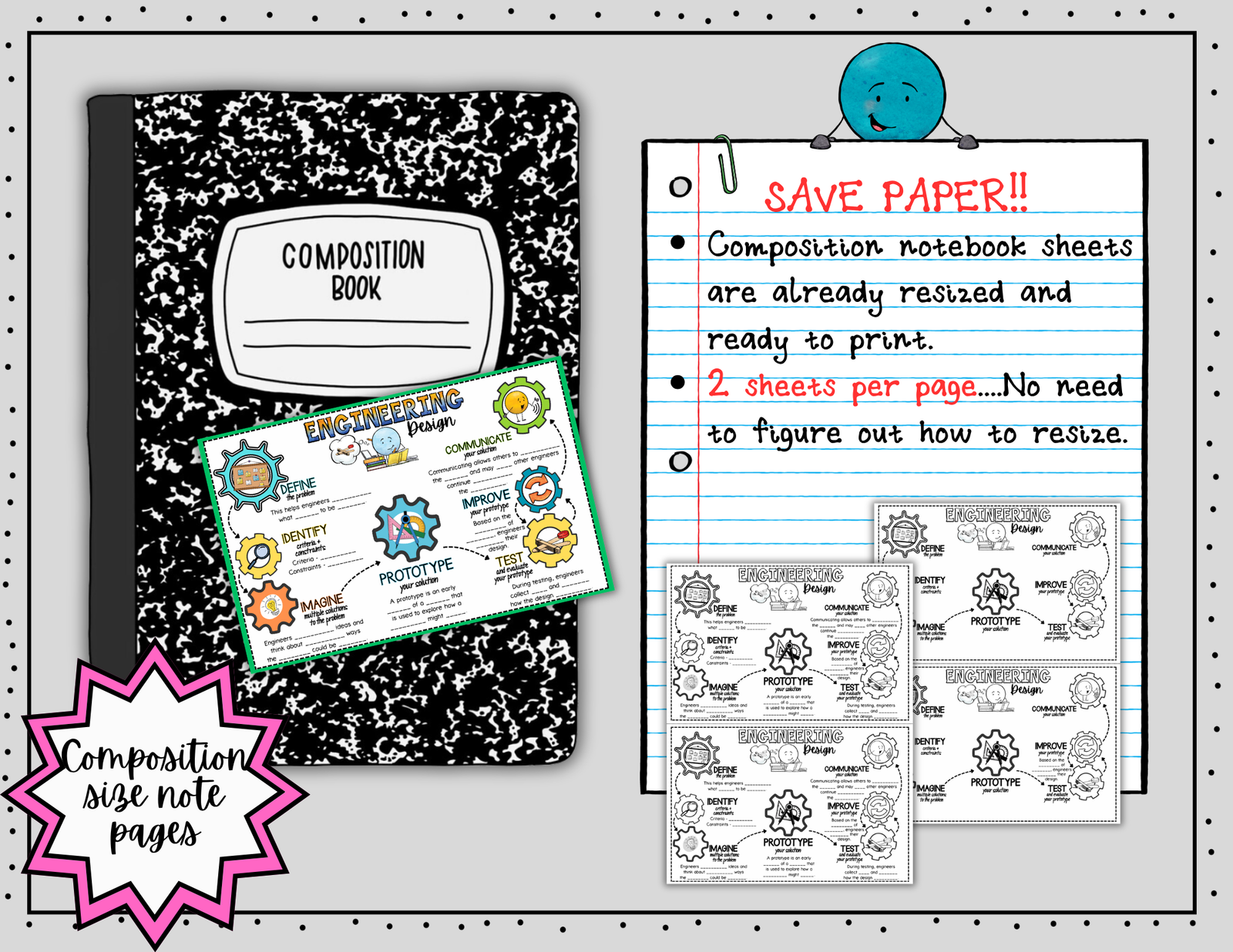 Engineering Design Doodle Notes | Graphic Organizer | Middle School Science 5-8 — Print - Image 4