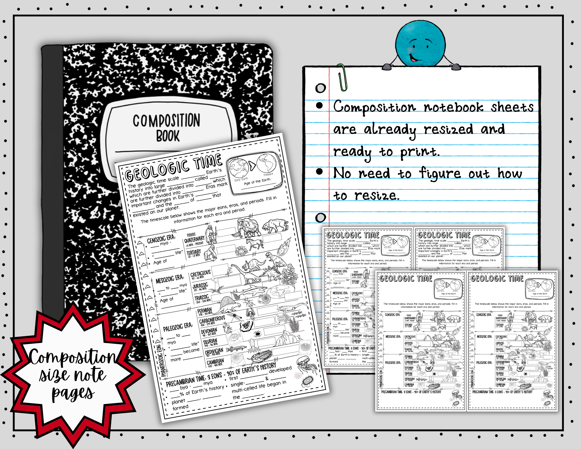 Geologic Time Scale Doodle Notes | Science Doodle Notes | Visual Notes - Image 4