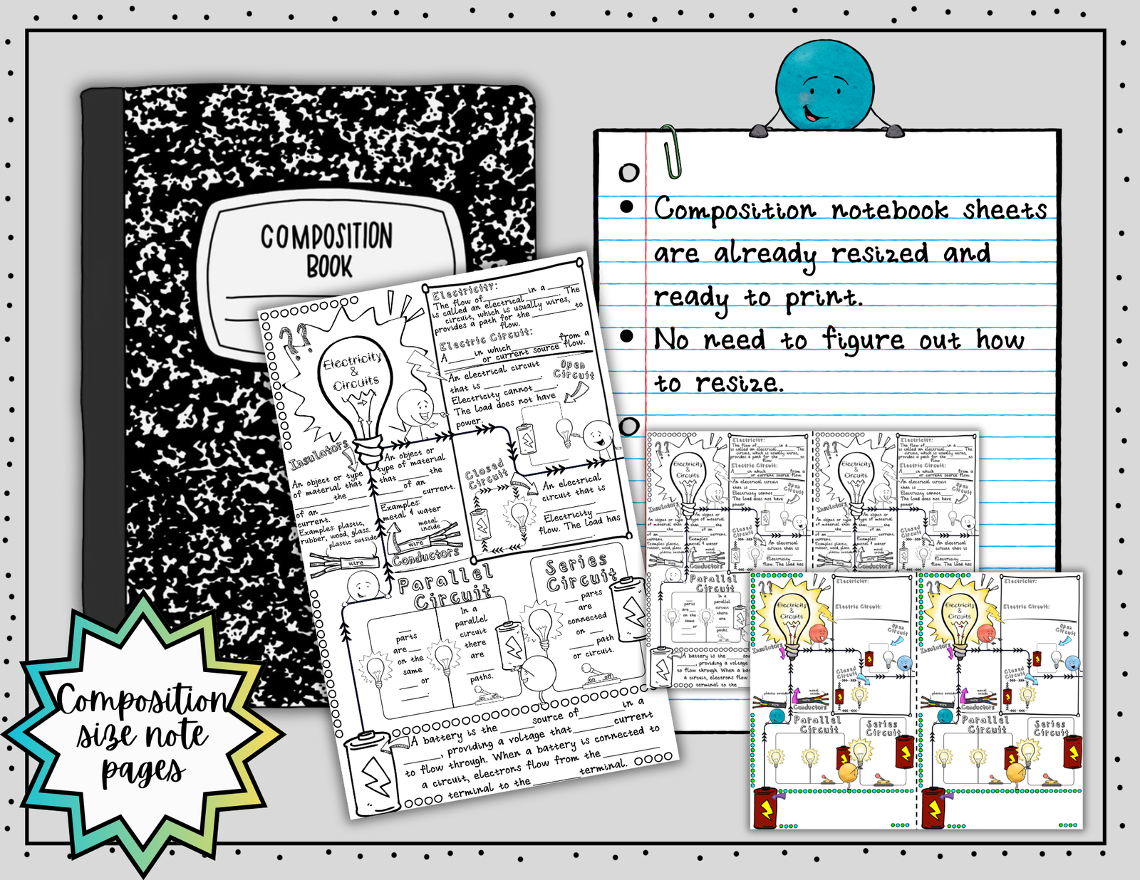 Electricity and Circuits Doodle Notes | Science Doodle Notes | Visual Notes - Image 4