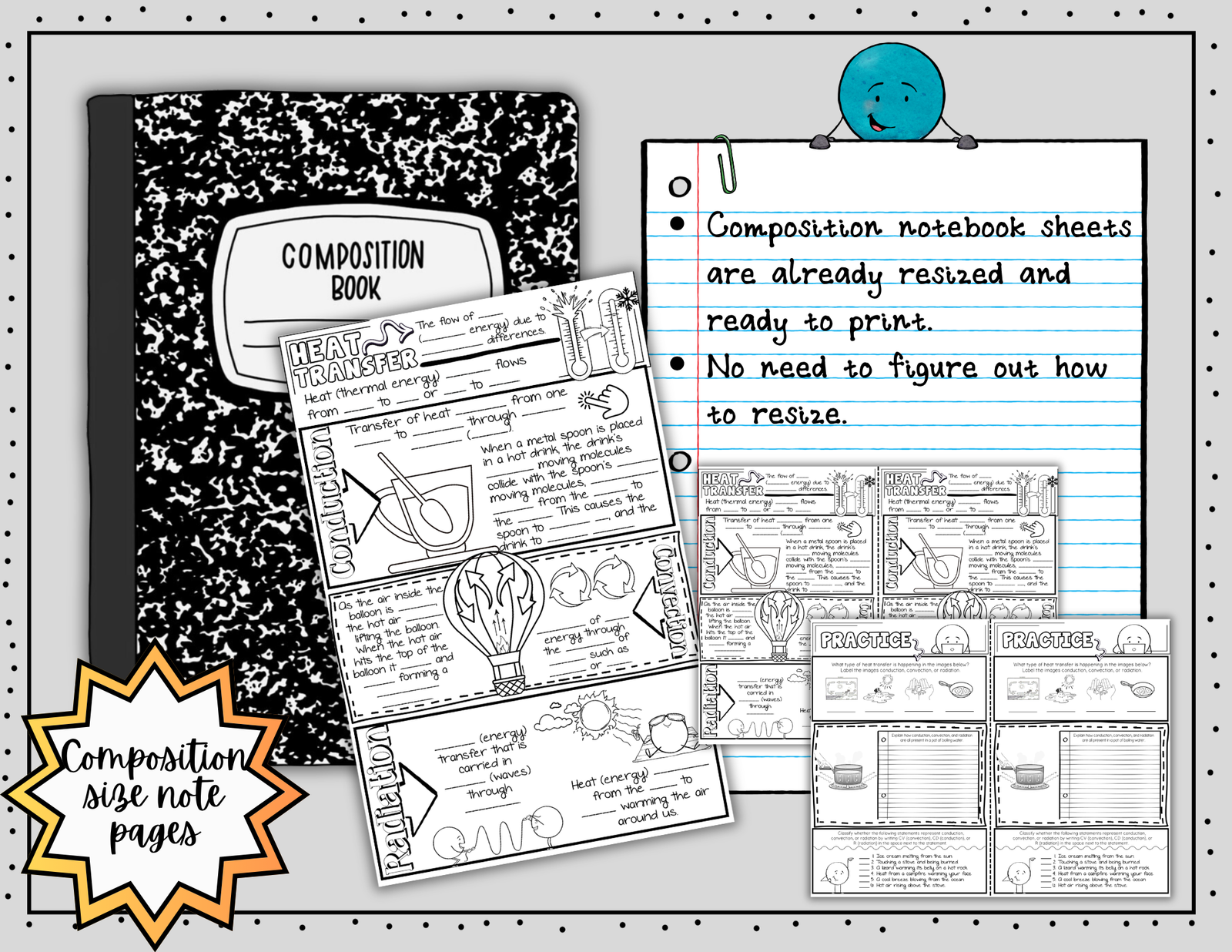 Heat Transfer Thermal Energy Doodle Notes | Science Doodle Notes — Print - Image 4
