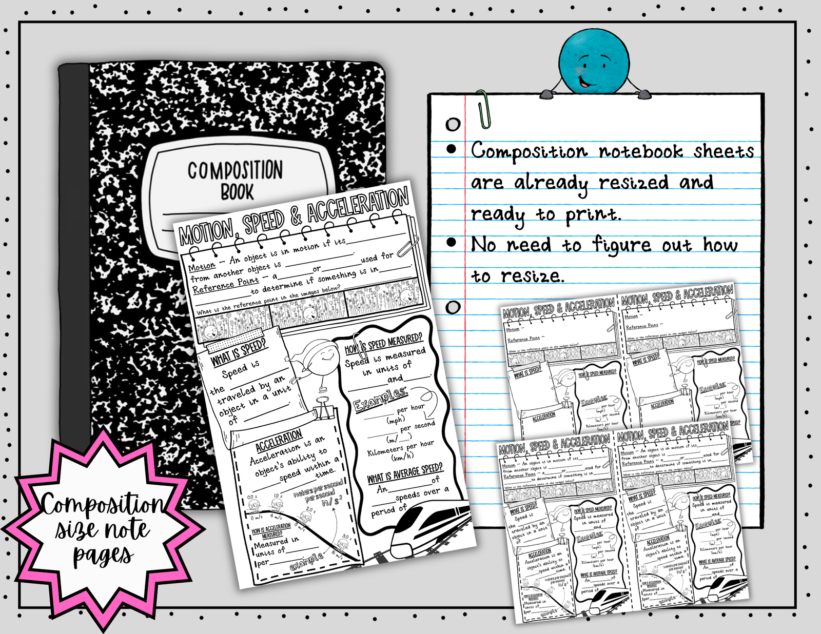 Motion Speed and Acceleration Doodle Notes ~ Science Doodle Notes ~ Visual Notes - Image 4
