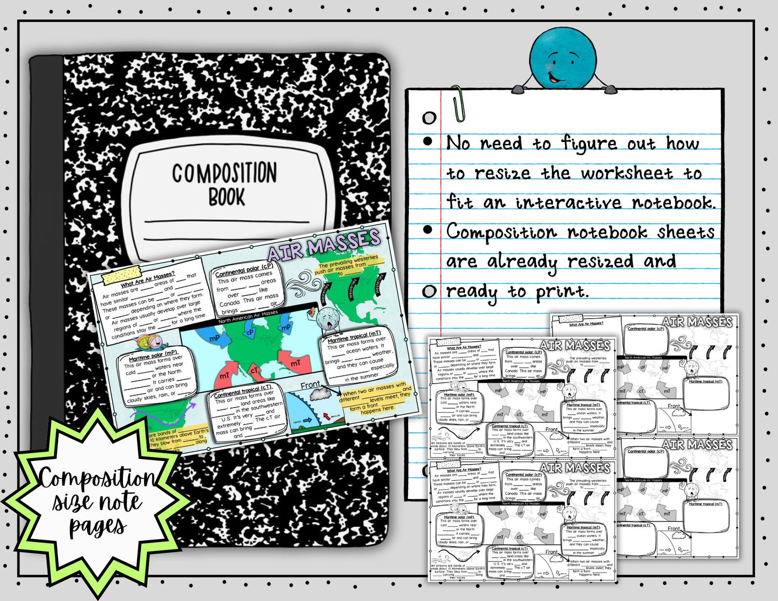 Air Masses ~ Science Doodle Notes ~ Visual Notes — Print - Image 4