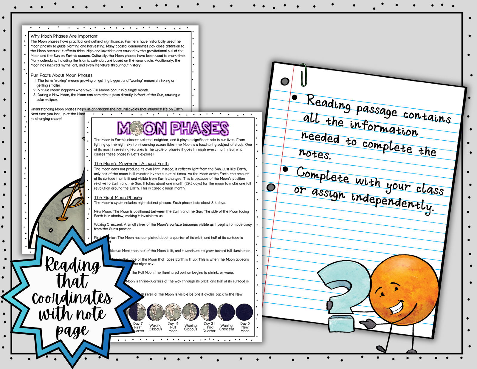 Moon Phases Doodle Notes ~ Lunar Cycle ~ Science Doodle Notes ~ Visual Notes - Image 5