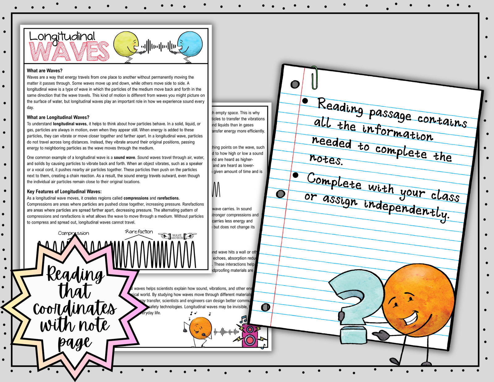 Longitudinal Waves Doodle Notes | Sound Waves | Science Graphic Organizer — Print - Image 6