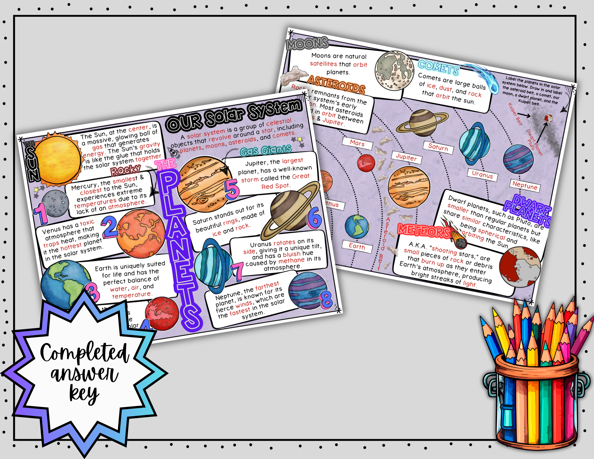 Solar System Doodle Notes | Science Doodle Notes | Visual Notes - Image 6