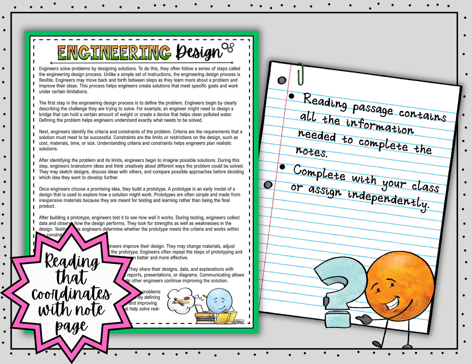 Engineering Design Doodle Notes | Graphic Organizer | Middle School Science 5-8 — Print - Image 6