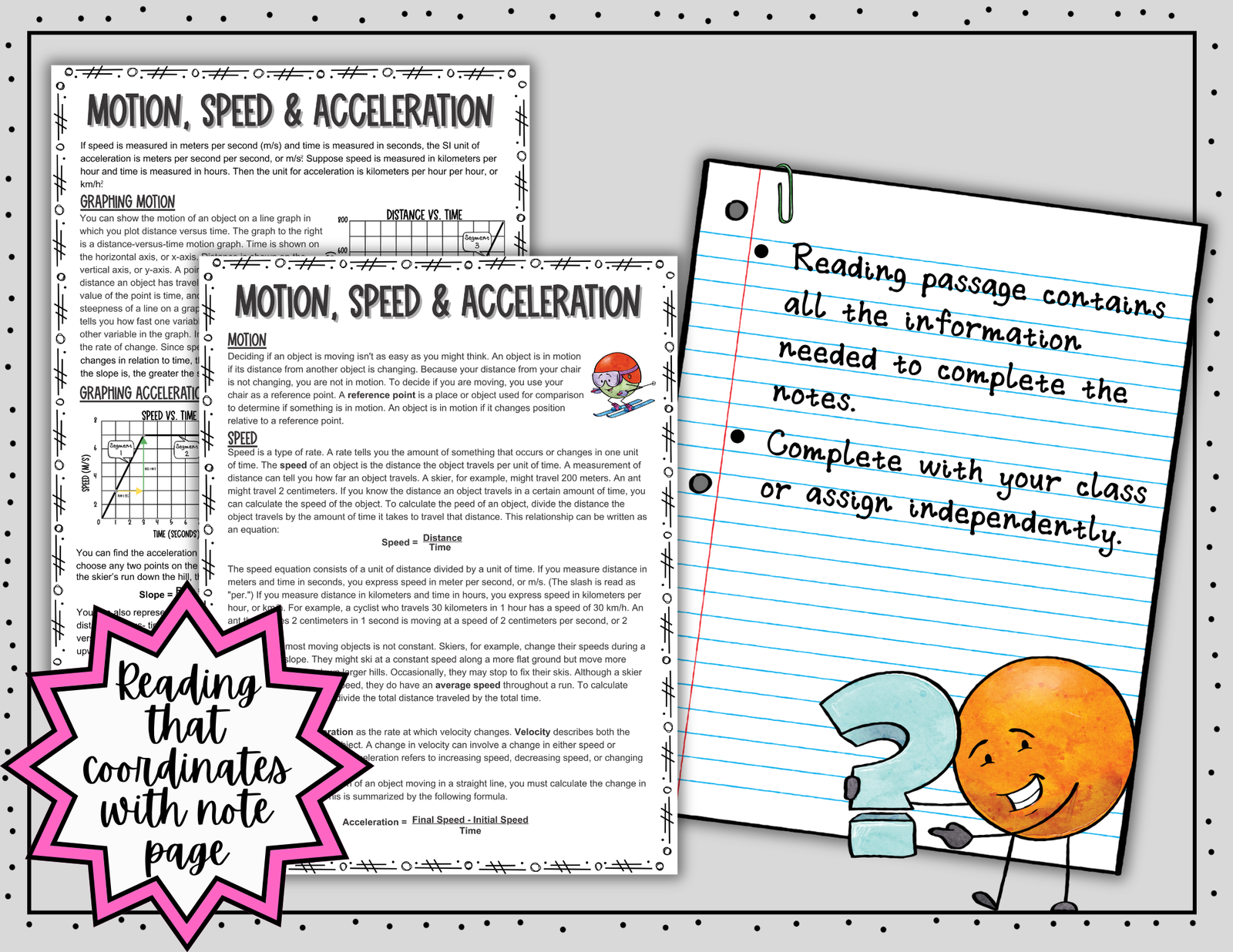 Motion Speed and Acceleration Doodle Notes ~ Science Doodle Notes ~ Visual Notes - Image 6