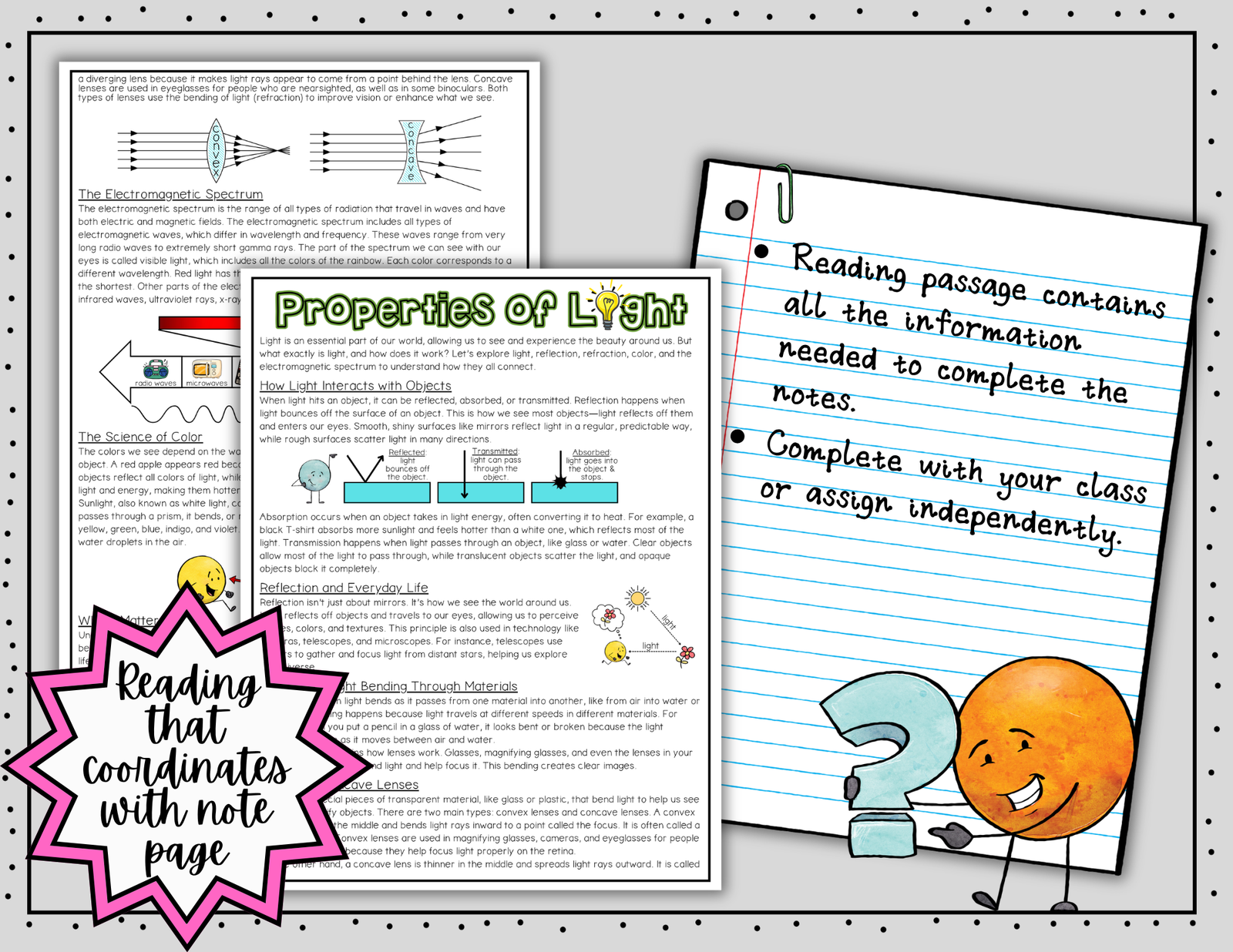 Properties of Light ~ Science Doodle Notes ~ Visual Notes — Print - Image 6