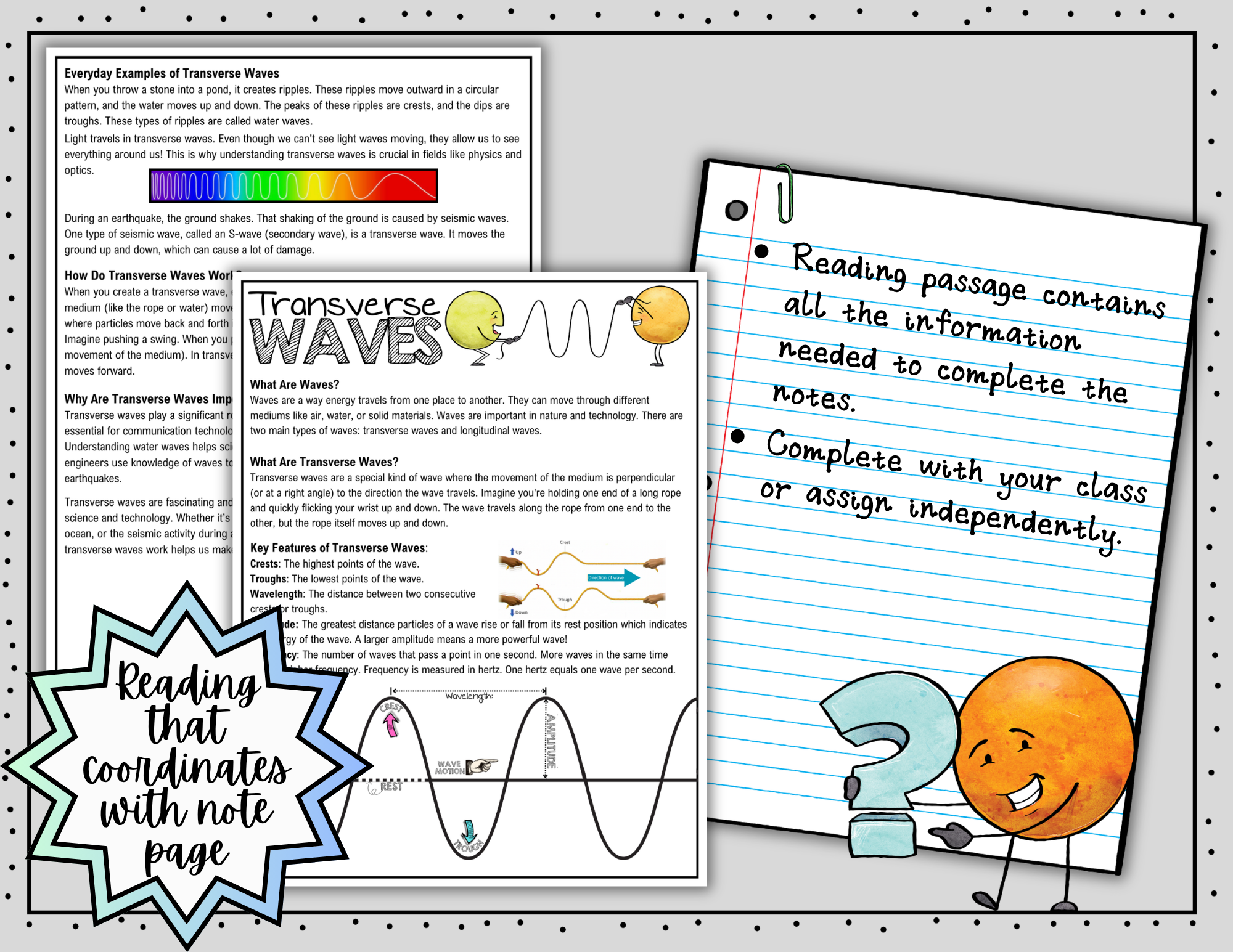 Transverse Waves ~ Science Doodle Notes ~ Visual Notes — Print - Image 6