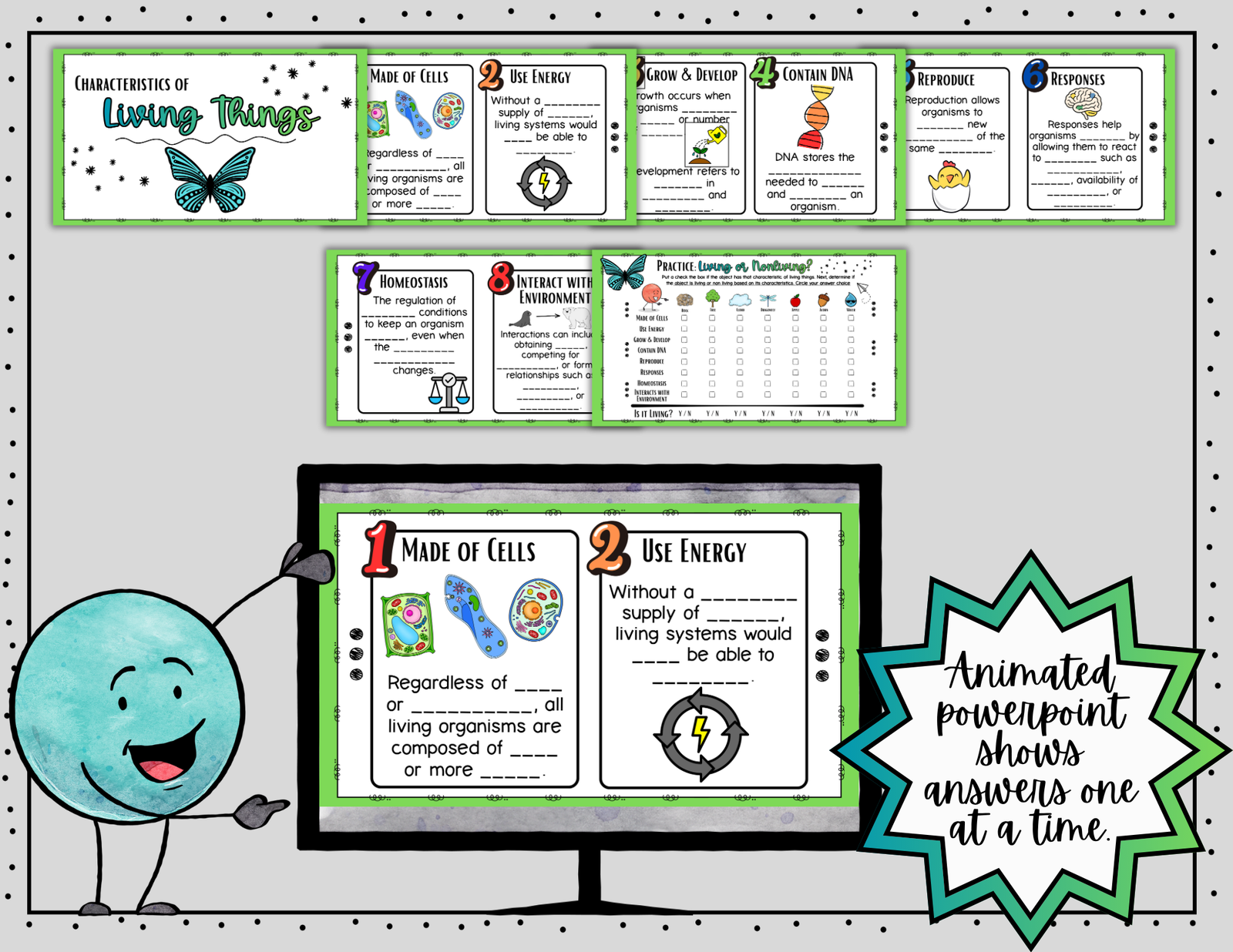 Characteristics of Living Things Science Doodle Notes | Graphic Organizer - Image 7