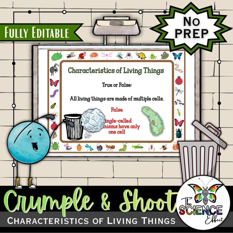 Characteristics of Living Things | Crumple & Shoot | Trashketball Review Game cover