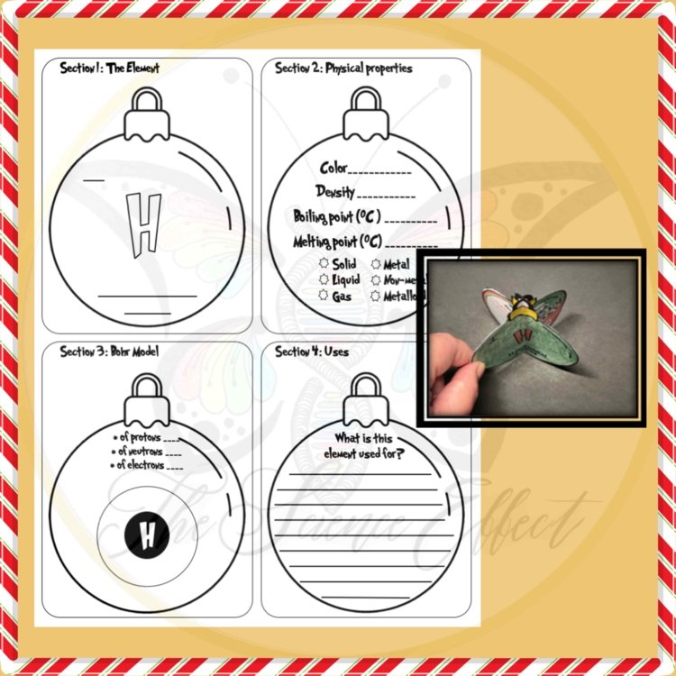 Christmas Science Activity | Periodic Table of Elements Ornament Activity