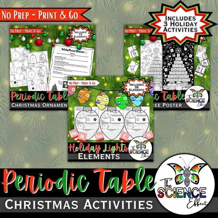 Periodic Table of Elements | Christmas Science Activity Bundle