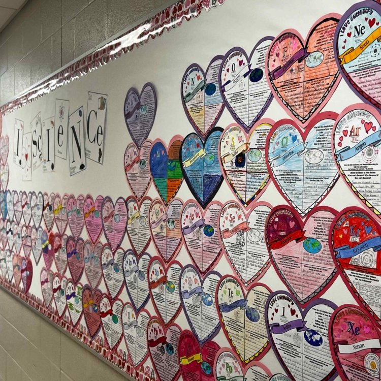 Valentine's Day Science Activity | Periodic Table of Elements Research Pennant