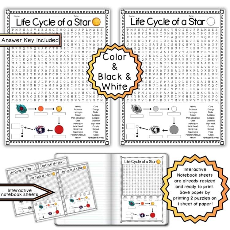 Astronomy word search preview