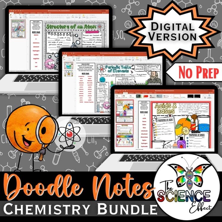 Chemistry Bundle ~ Science Digital Doodle Notes ~ Graphic Organizer Notes