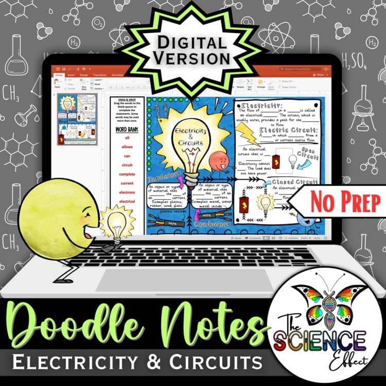 Digital Doodle Notes ~ Electricity & Circuits ~ Science Doodle Notes