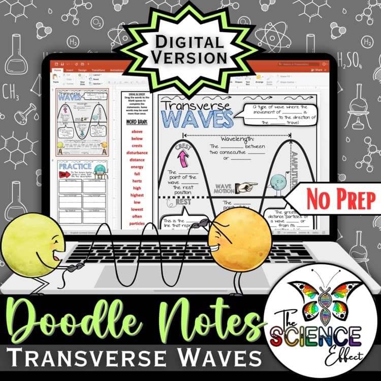 Digital Doodle Notes ~ Transverse Waves ~ Science Doodle Notes