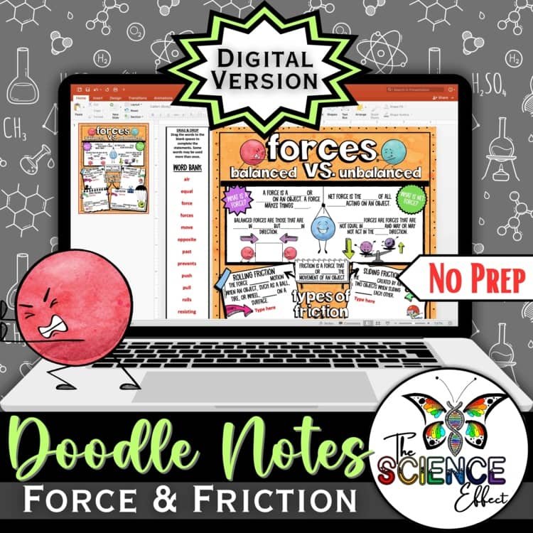 Digital Doodle Notes ~ Force & Friction ~ Science Doodle Notes