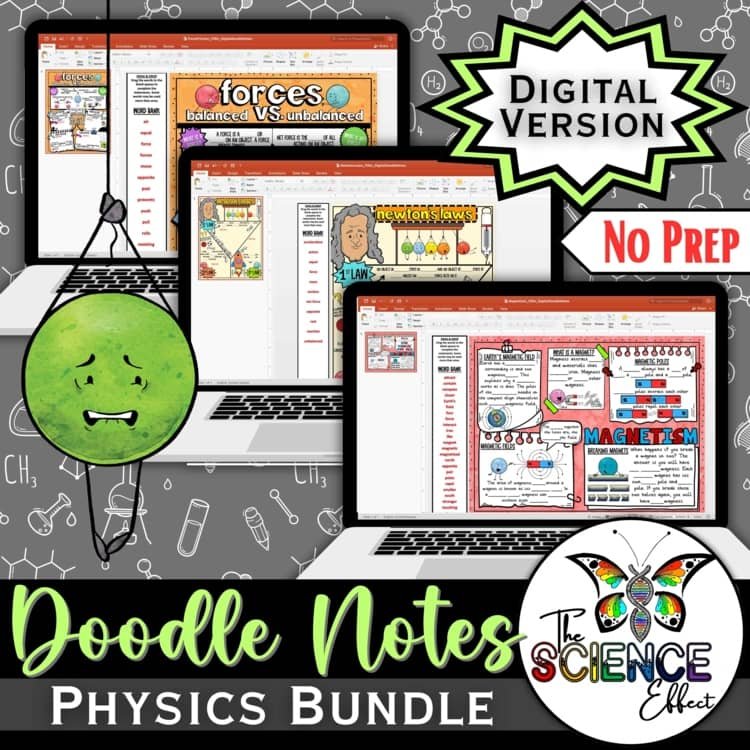 Physics Bundle ~ Science Digital Doodle Notes ~ Graphic Organizer Notes