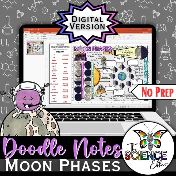 Digital Doodle Notes ~ Moon Phases ~ Lunar Cycle ~ Science Doodle Notes