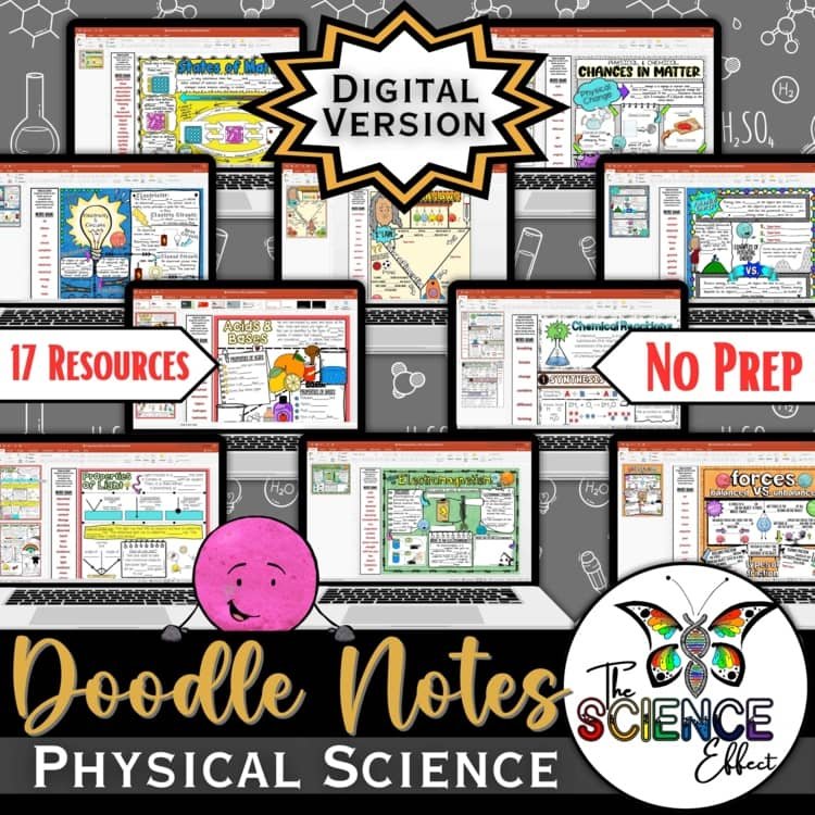 Physical Science Bundle ~ Science Digital Doodle Notes ~ Graphic Organizer Notes