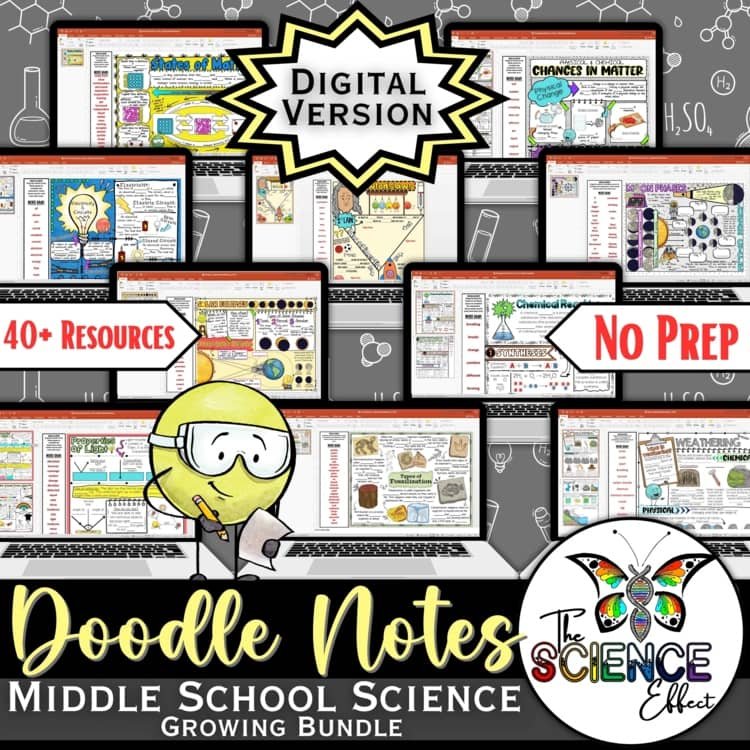 Middle School Science Digital Doodle Notes Bundle ~ GROWING BUNDLE!!