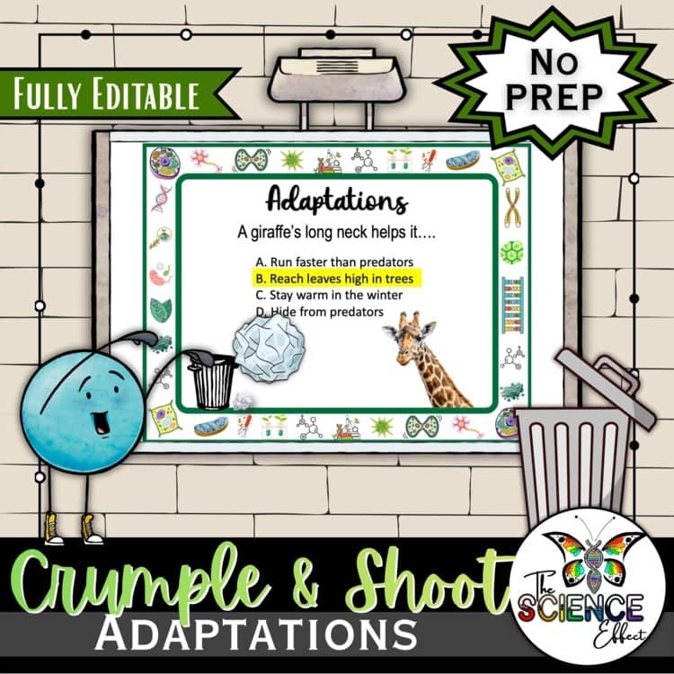 Adaptations Crumple & Shoot Science Game | Trashketball Science Review Game cover