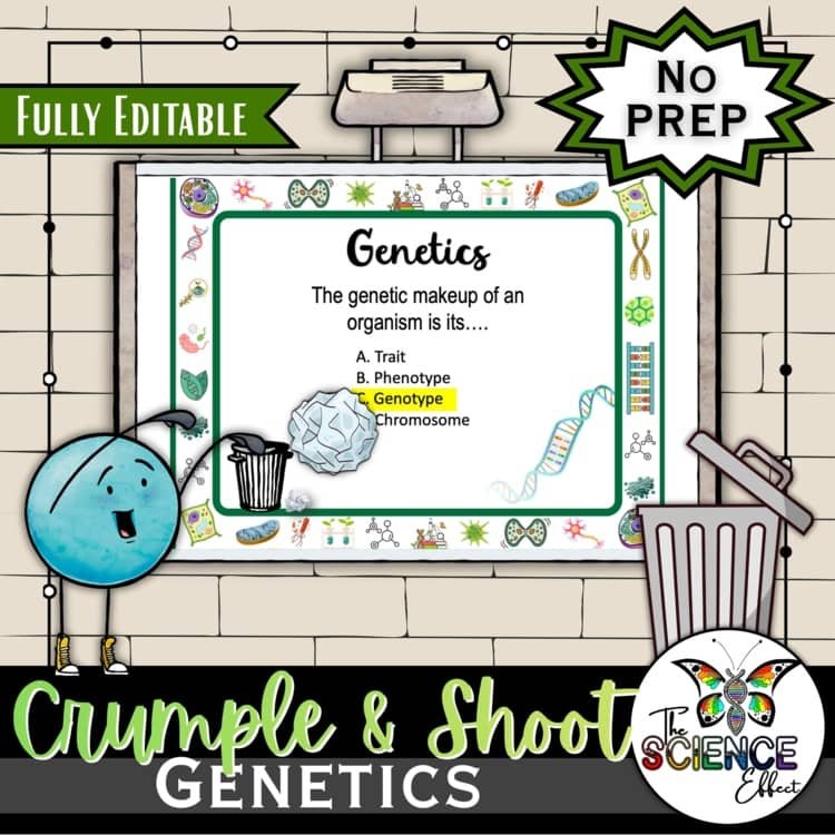 Genetics & Heredity Crumple & Shoot Game | Trashketball Science Review Game cover