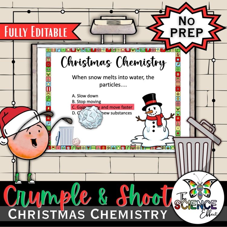 Christmas Science Activity | Christmas Chemistry Trashketball Review Game