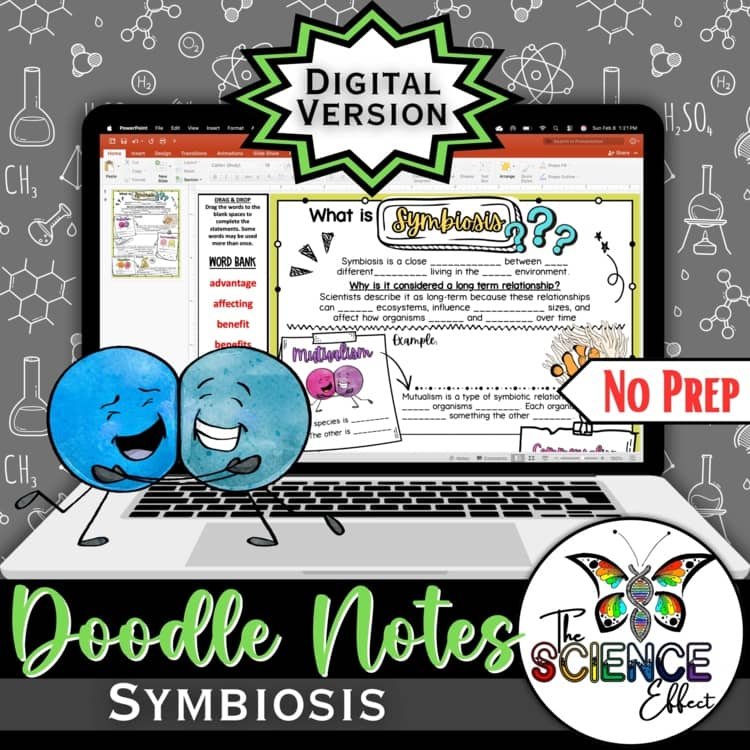 Symbiosis | Symbiotic Relationships | Science Digital Doodle Notes