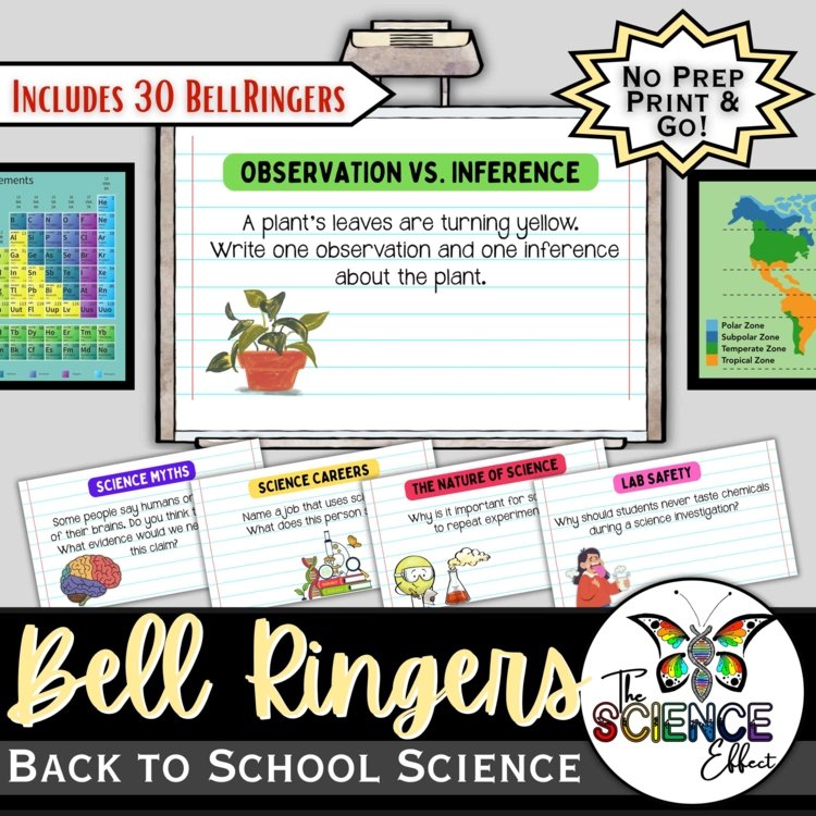 Back to School Science Bell Ringers | Middle School Science Warm Ups