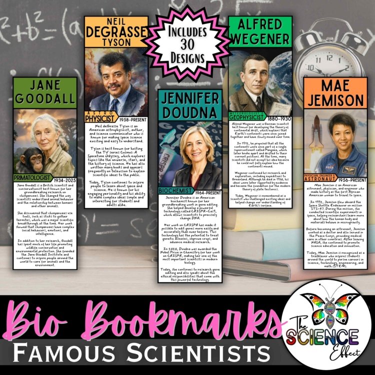 Famous Scientists Bookmarks | Biography Bookmarks | Back to School Student Gifts