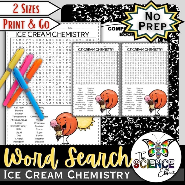 Ice Cream Chemistry Word Search | Summer Science Word Search Activity (Gr. 5-8) cover