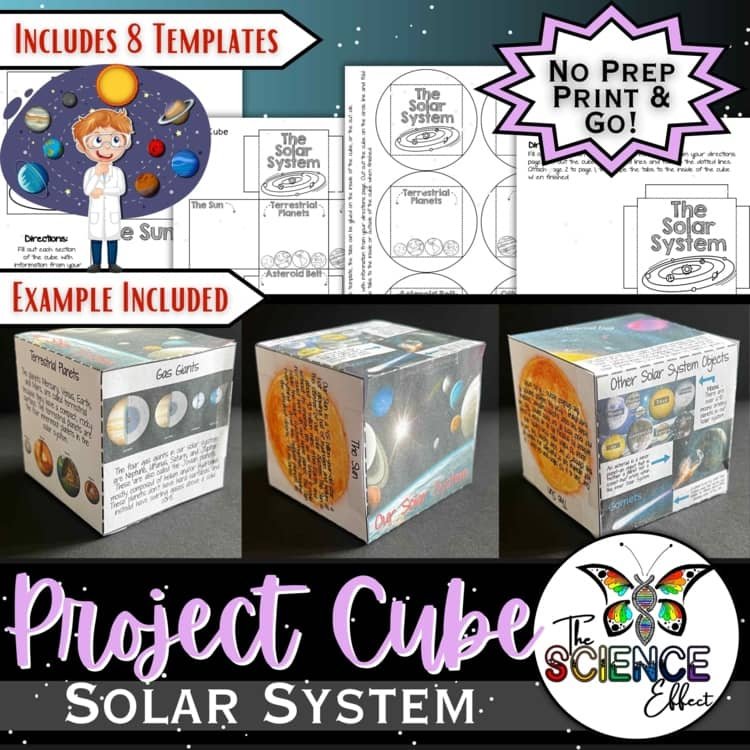 Solar System 3D Research Project Cube | Space & Earth Science Activity