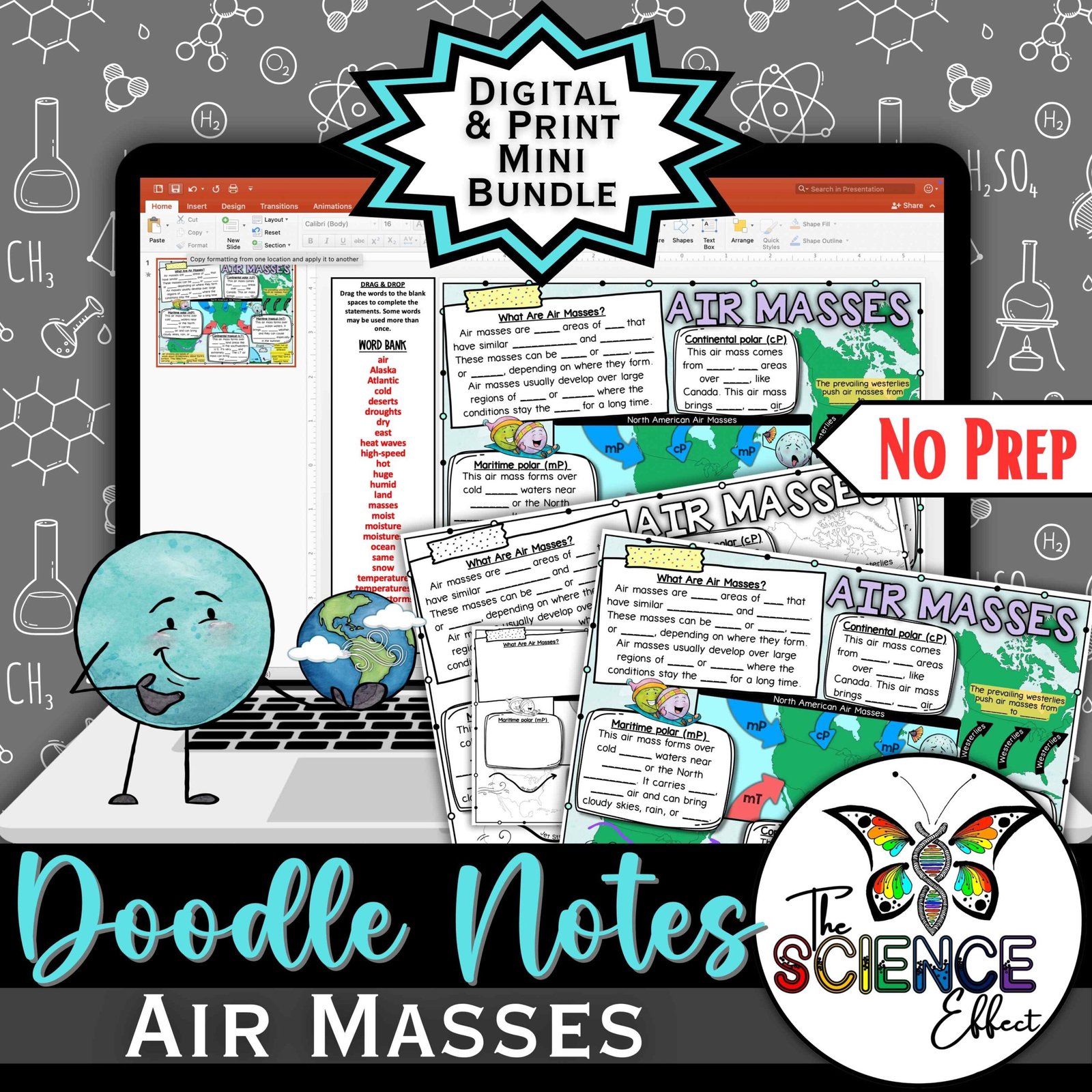 Air Masses | Science Doodle Notes | Digital & Print Bundle