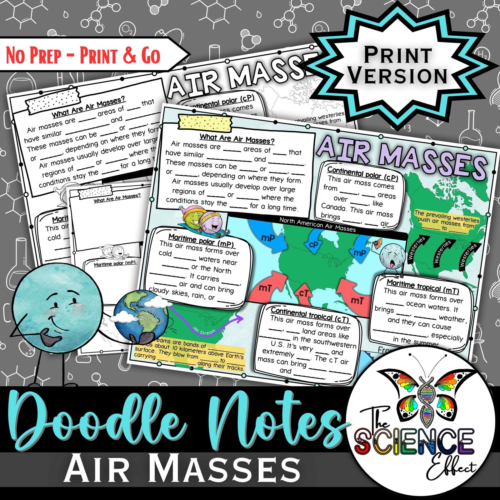 Air Masses ~ Science Doodle Notes ~ Visual Notes — Print